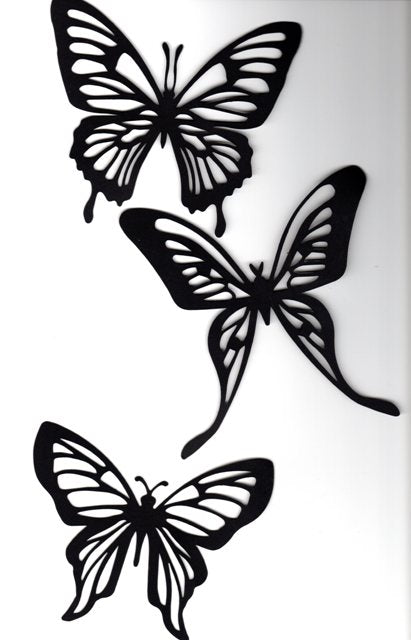 Beautiful butterflies set of three