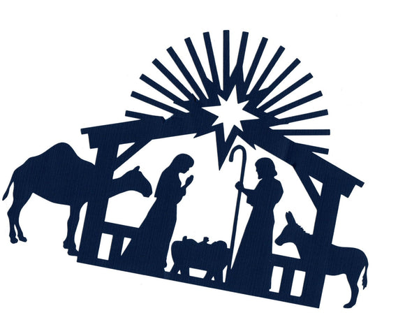 One piece Nativity scene silhouette