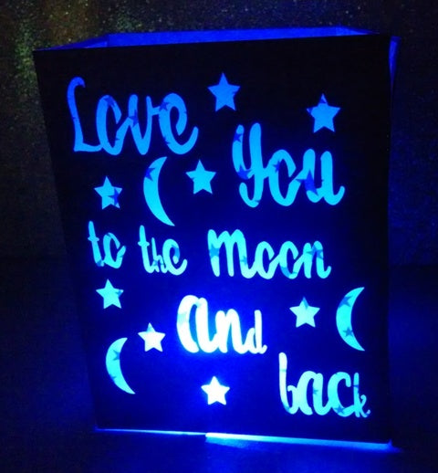 DIY Love you to the moon and back centerpiece / luminary