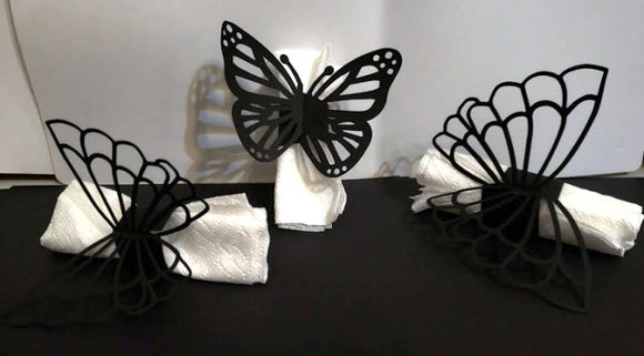 Butterfly napkin rings set of 6 two different styles