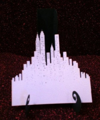 New York city skyline place card set, set of six