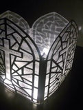 DIY Stained glass window with cross luminary / centerpiece
