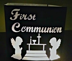 DIY First Communion luminary/ centerpiece