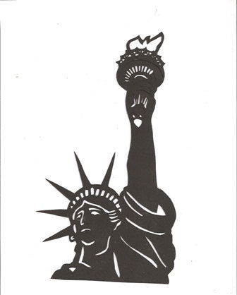 Statue of Liberty bust silhouette