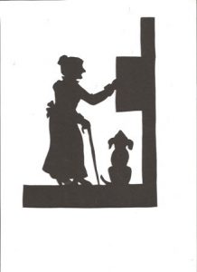 Old Mother Hubbard Mother Goose collection silhouette