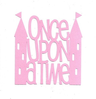 Once upon a time with castles word silhouette