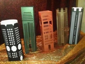 DIY Build a city skyscrapers set number 2 set of four
