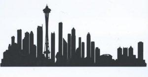 Extra large Seattle skyline silhouette