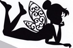 Adorable fairy laying down silhouette